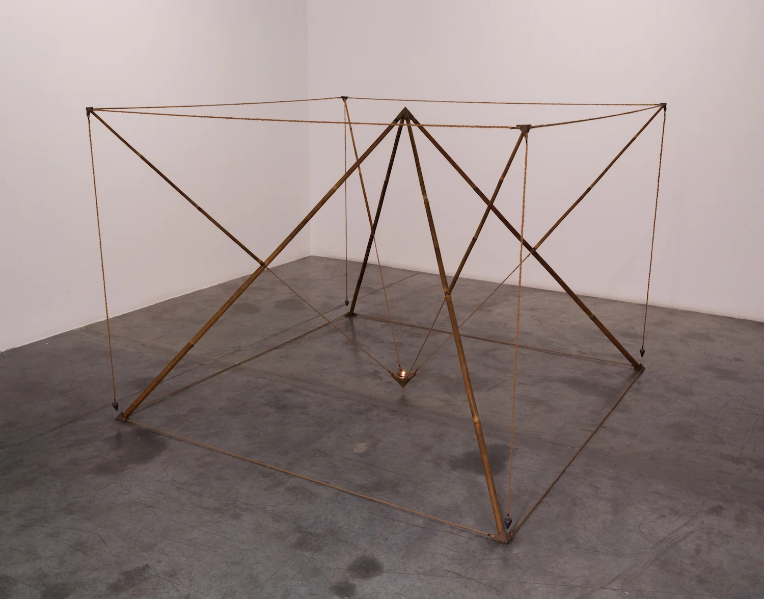 Pyramids with Light 1982 Bamboo, rope, ceramic, oil burner 185 x 185 x 128 cm