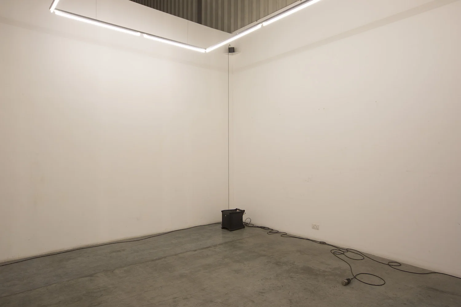 Tim Bruniges GREY NOISE, 2018 Installation Microphones, speakers, regenerating sound