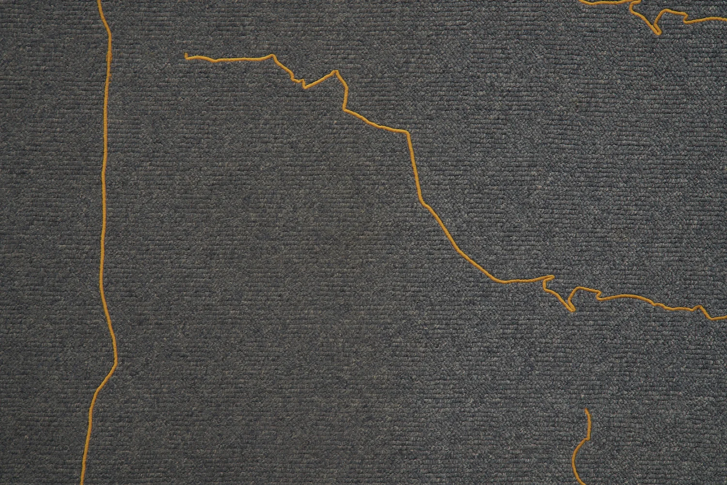 The Encounter of the First and Last Particles of Dust (detail) 2019 Used carpet, gold thread embroidery 333.5 x 336.5 cm