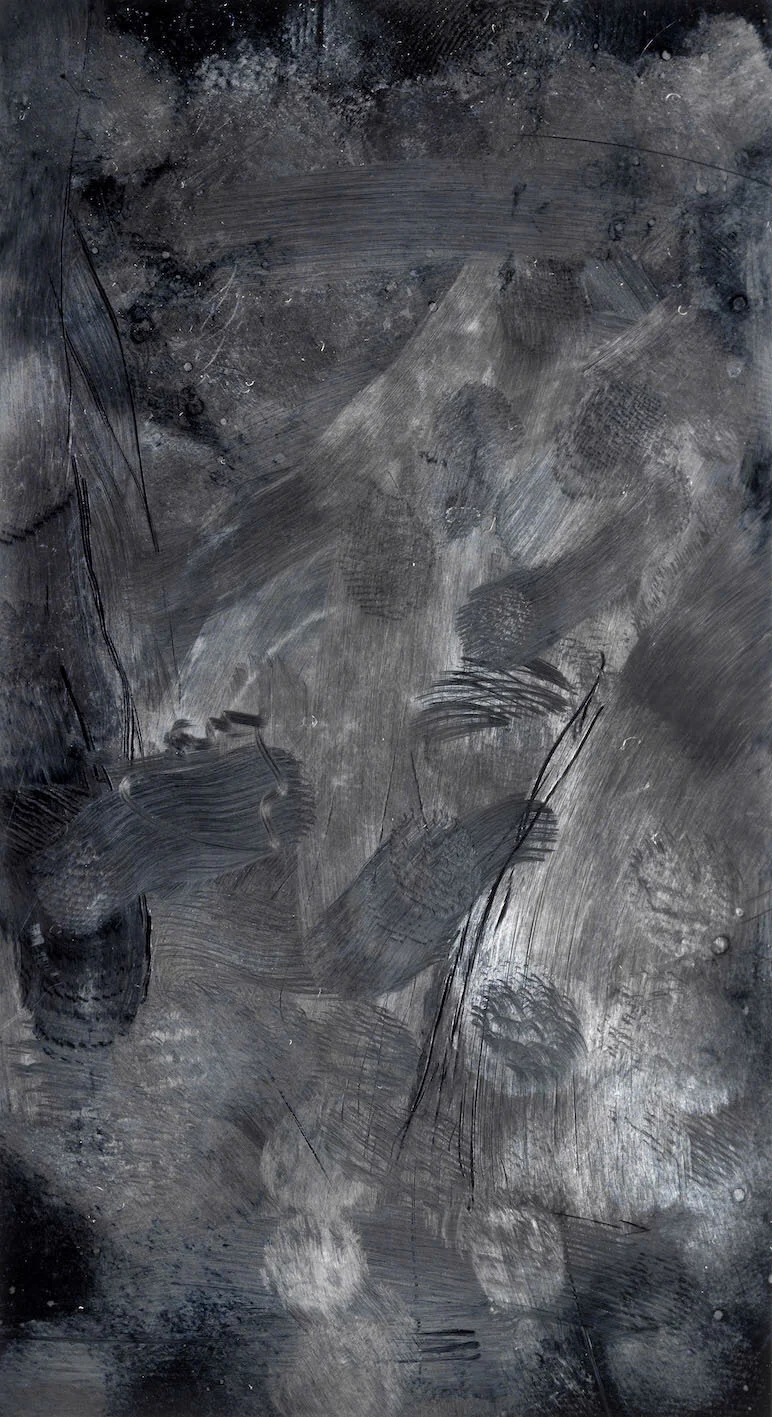 Digiprint 2019 Inkjet print on paper 130 x 70 cm Edition of 5+2 AP The mobile phone screen of the artist is photographed. The fingerprints left on the smooth surface of the phone are captured.