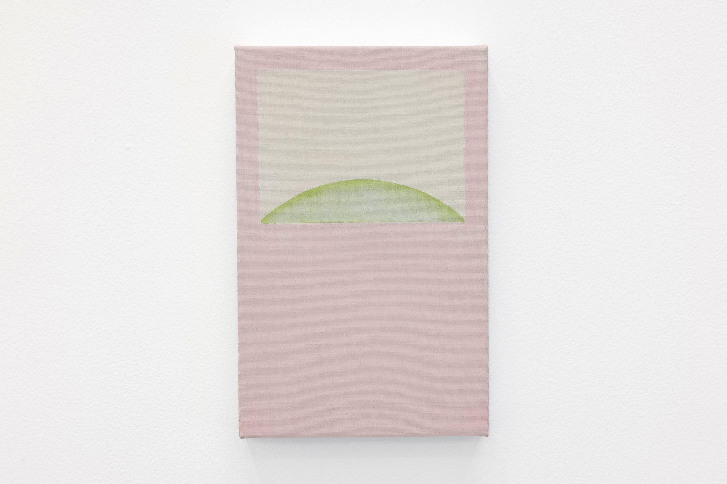  Green moon, 2023, gesso, dust pigment and graphite on canvas, 31 x 20 cm 