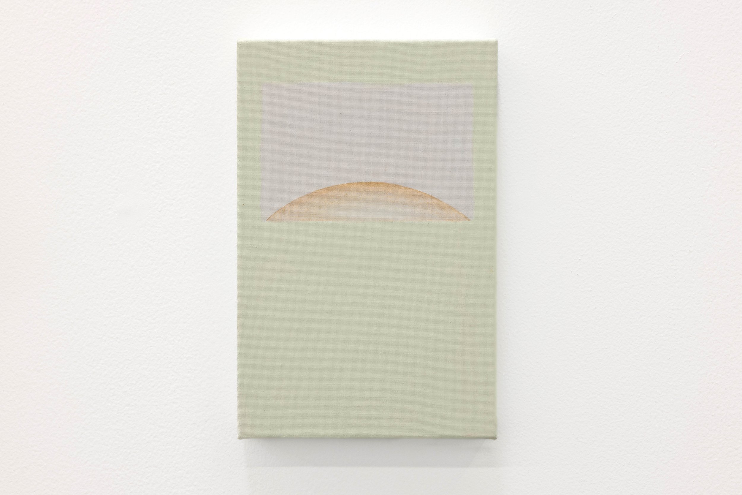  Brown moon, 2023, gesso, dust pigment and graphite on canvas, 31 x 20 cm 