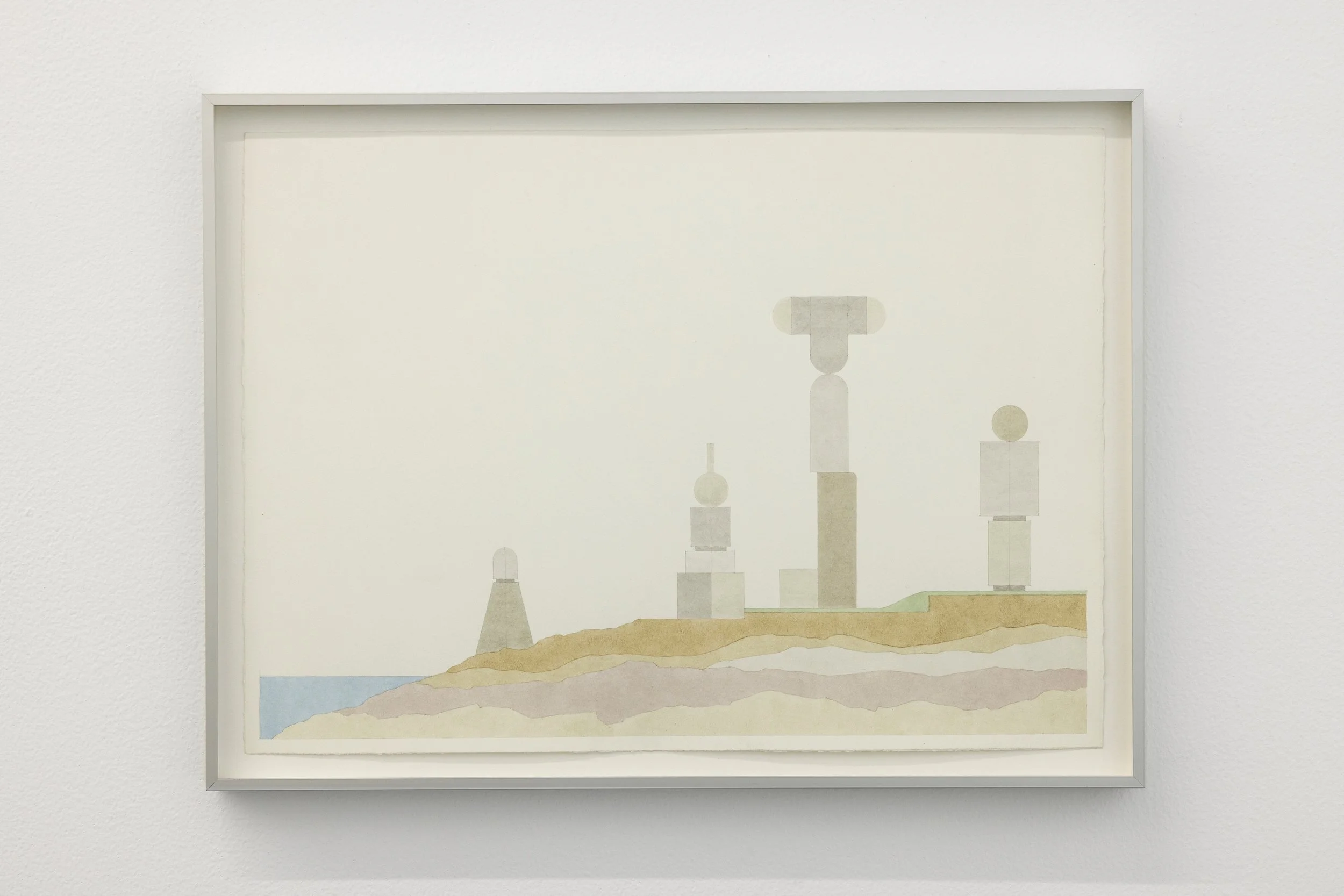  Shoreline, 2025, acrylics and pencil on paper, 38 x 52.5cm   Image courtesy of the artist and Grey Noise. Photo by: Daniella Baptista 