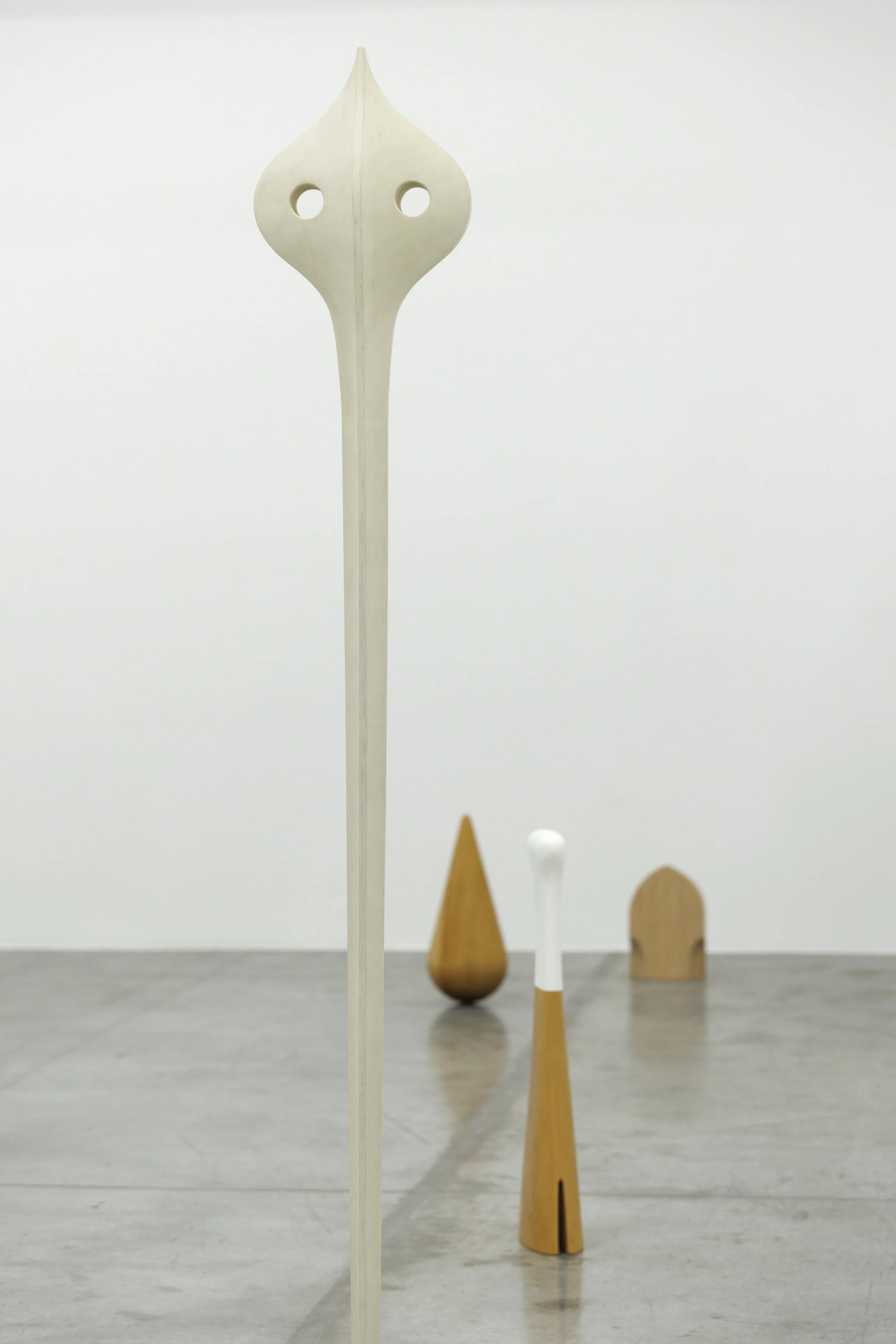  Old bone, 2024, cedar, beech, steel and gesso, 245 x 36 x 16 cm   Image courtesy of the artist and Grey Noise Photo by: Daniella Baptista 