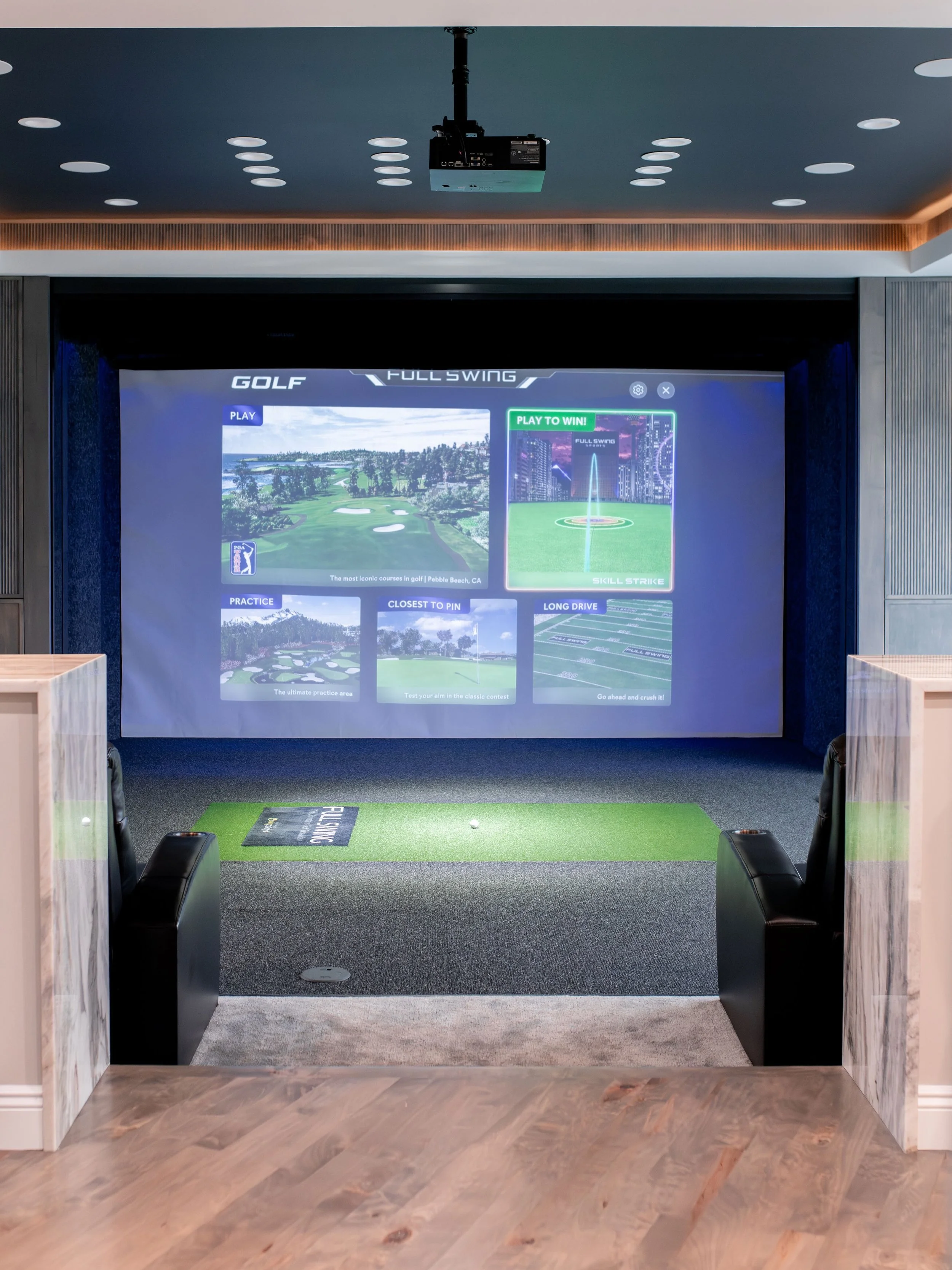 Take a closer look at the details in our Solon golf simulator addition project 😍 This is the ultimate entertainment space and we had so much fun bringing it to life ⛳️🏌️&zwj;♀️

Thinking of renovating or building an addition? Visit mancusohomes.com