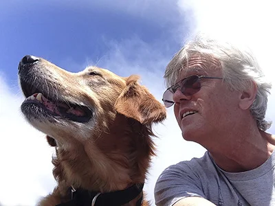 James and his dog, Mikho 2016