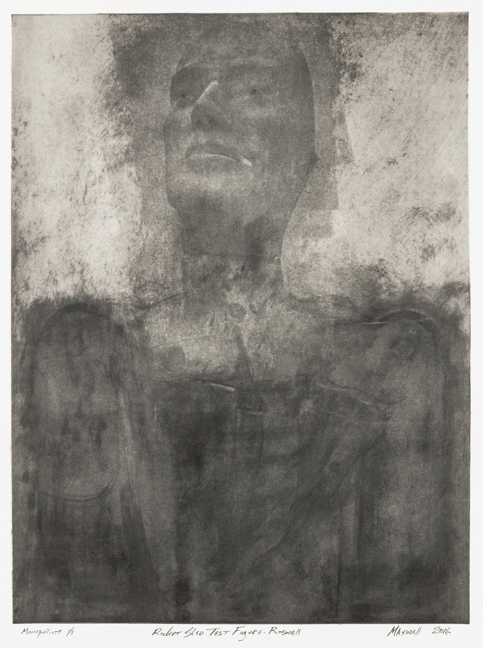 Rocket Sled Test Figure - Roswell (Monoprint)