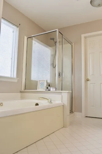 Pro Tip: to accommodate a giant tub, always make sure each of your hips simultouches the sidewalls of your shower