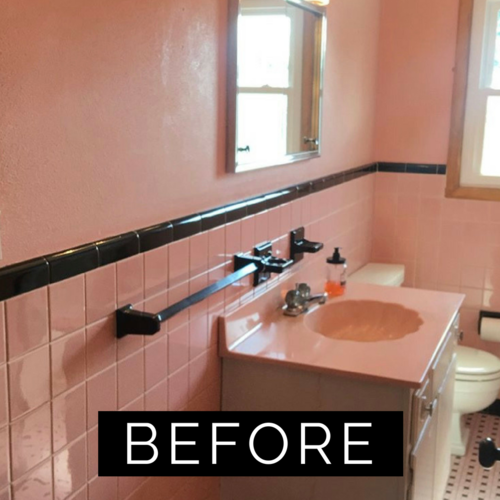 Pink Tile Bathroom Refresh T Moore Home Interior Design Studio - How To Decorate A Pink And Blue Tile Bathroom