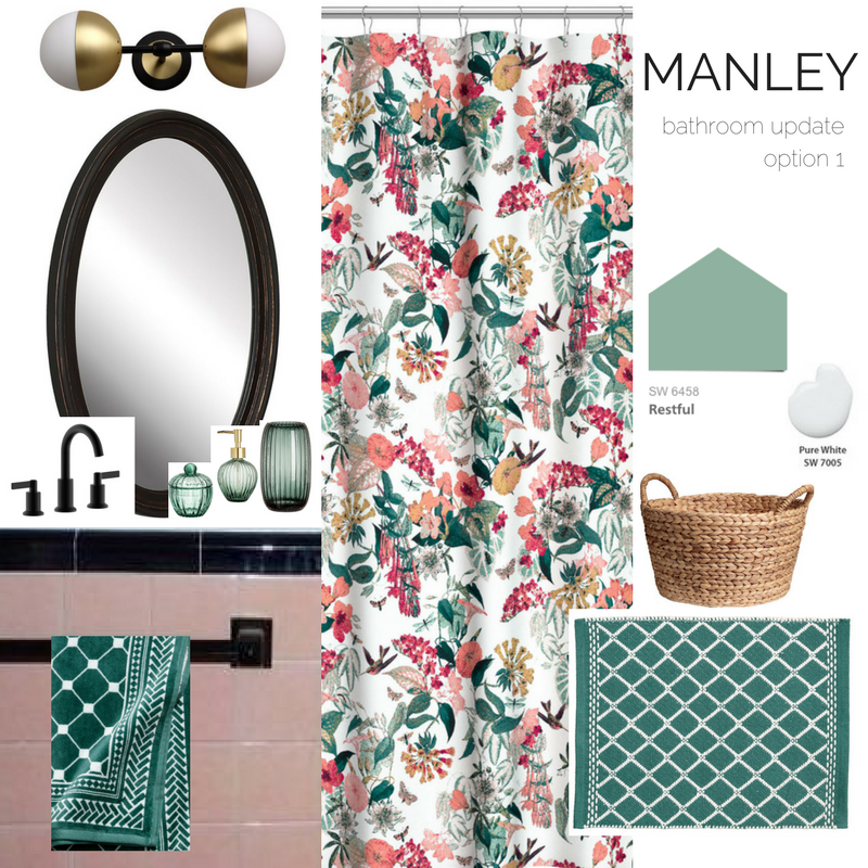 pink bathroom initial design concept