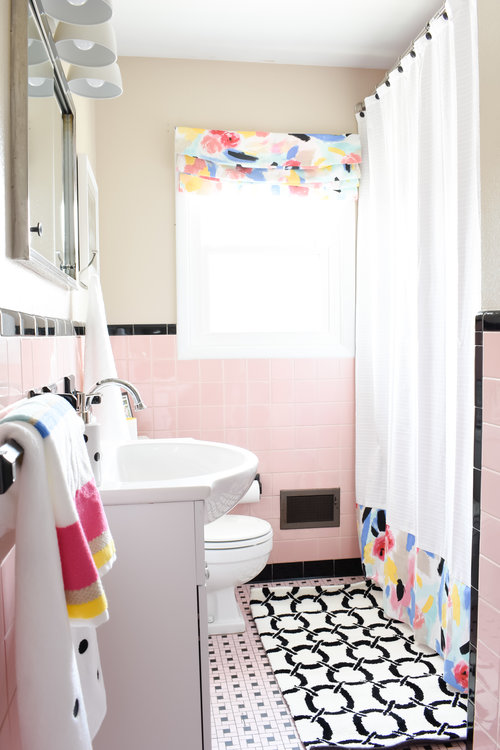 Pink Tile Bathroom Refresh T Moore Home Interior Design Studio