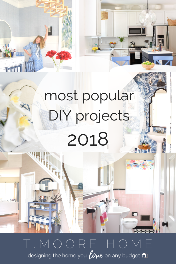 Top DIY Home Decor + Renovation Projects of 2018 | From weekend bathroom makeovers to full-scale staircase reconstruction, 2018 was a busy year over at T. Moore Home.  I case you missed all the tutorials and money-saving DIY tips, I'm rounding up th…