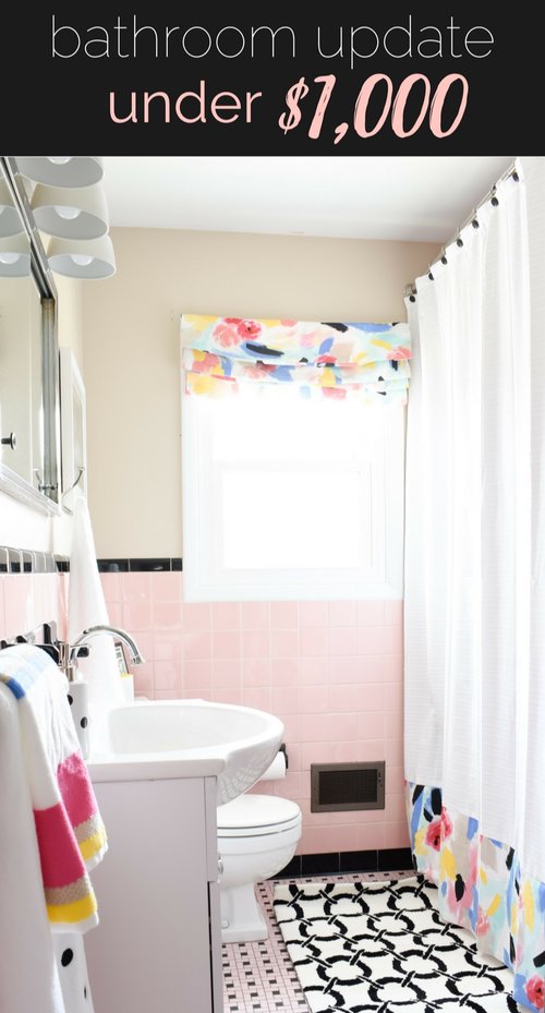 Pink Tile Bathroom Refresh T Moore, How Do You Cover Old Bathroom Tiles On A Budget