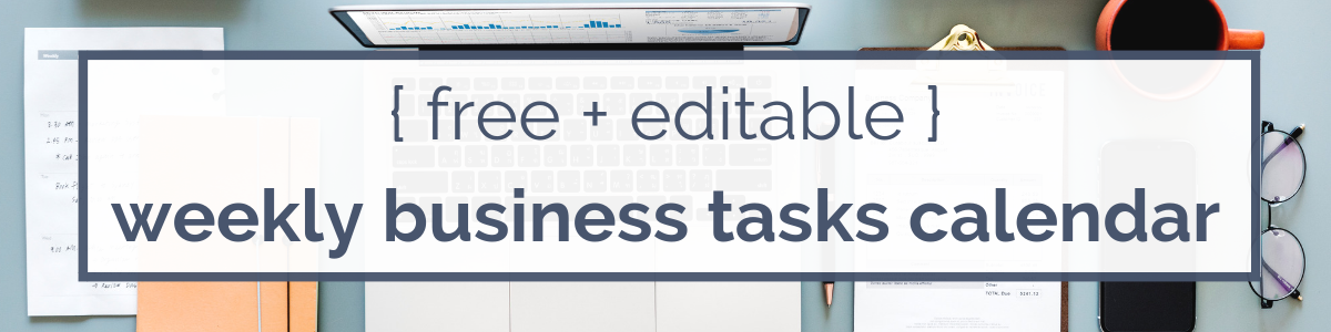 Free editable weekly business tasks calendar