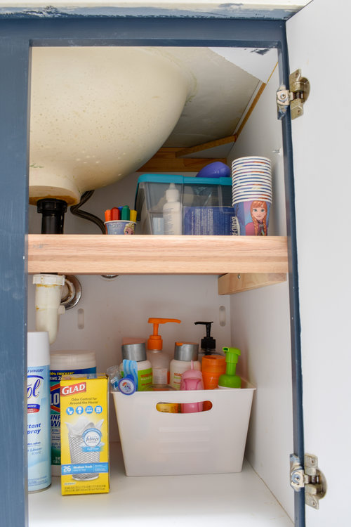 Bathroom Organizing Diy Under Cabinet, How To Build Shelves Cabinet