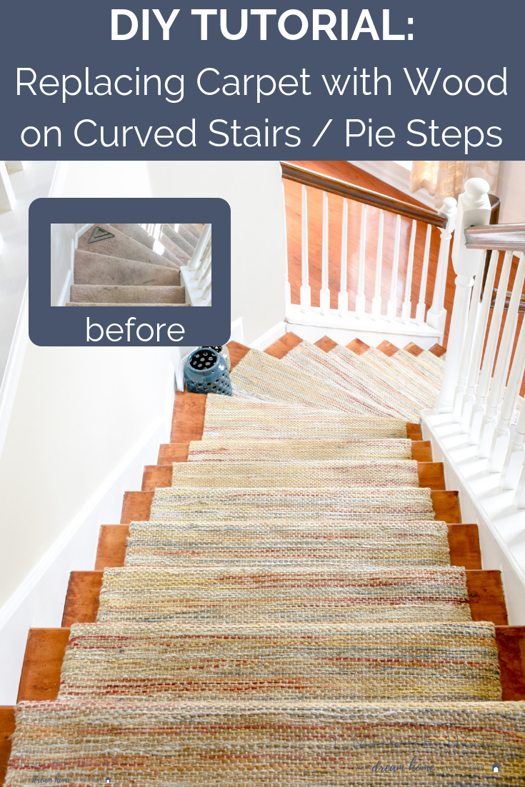 Diy Hardwood Staircase Makeover Replacing Carpet With Wood Treads
