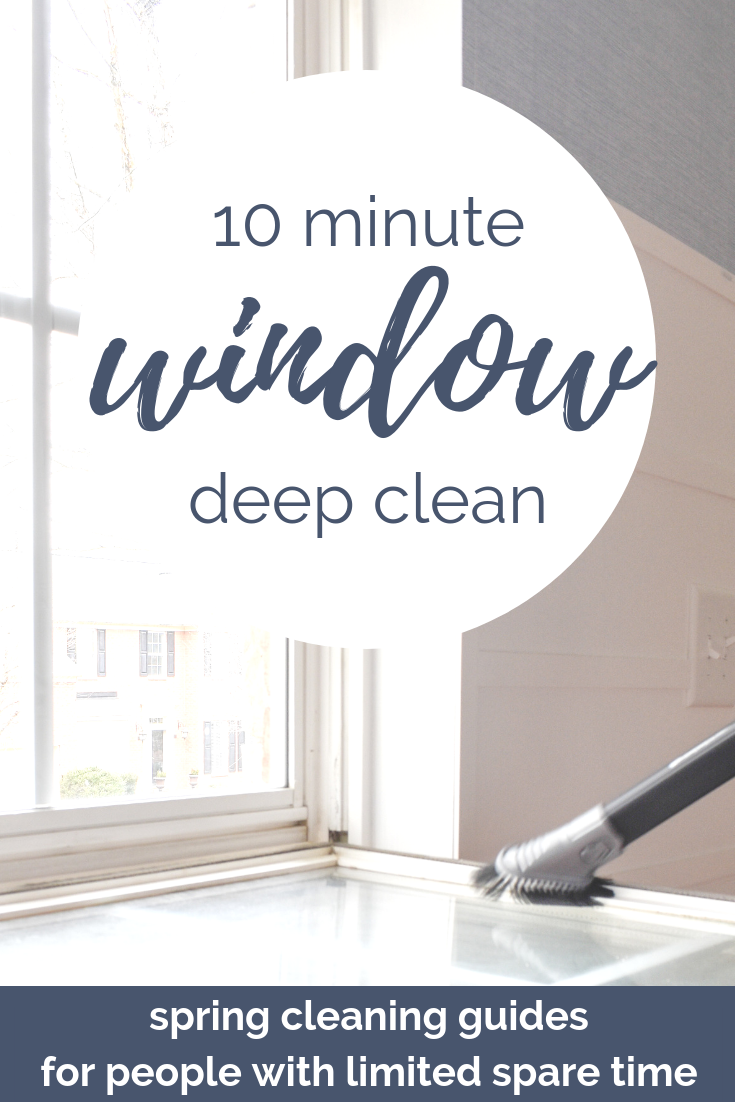 Cleaning Vinyl Windows: This deep cleaning method is fast and super effective! Your windows will look nearly new in under 10 minutes. Plus, I'm showing you how to make a chemical-free cleaner that repels bugs and makes your glass shine! #springclean…