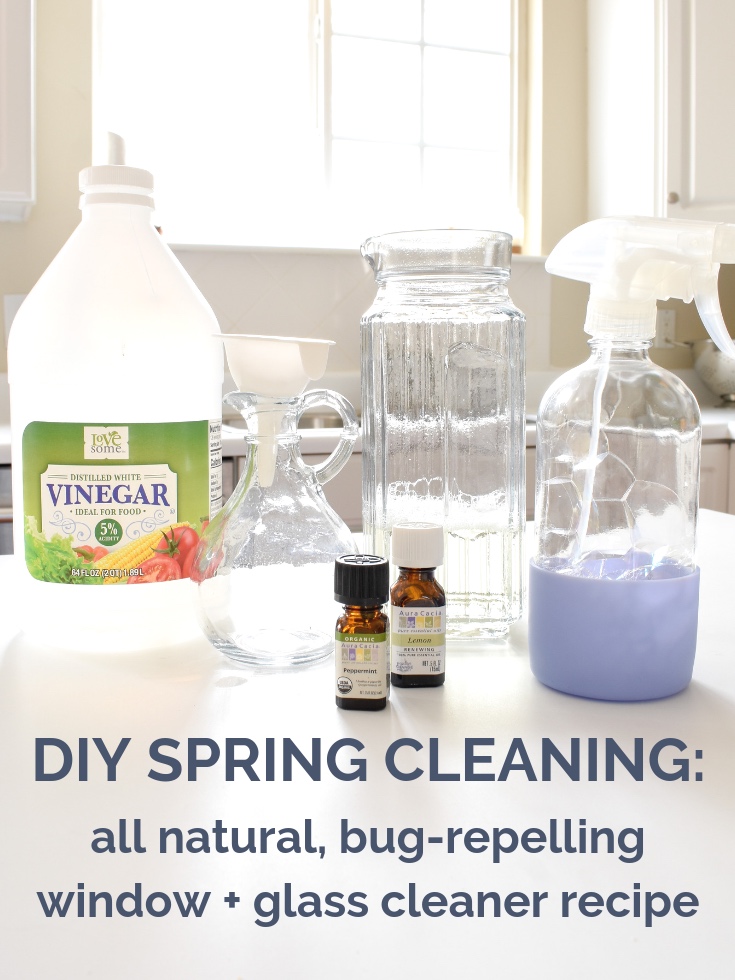 Natural Cleaning: all natural, bug-repelling window + glass cleaner recipe #essentialoils #naturalcleaning #diycleaners