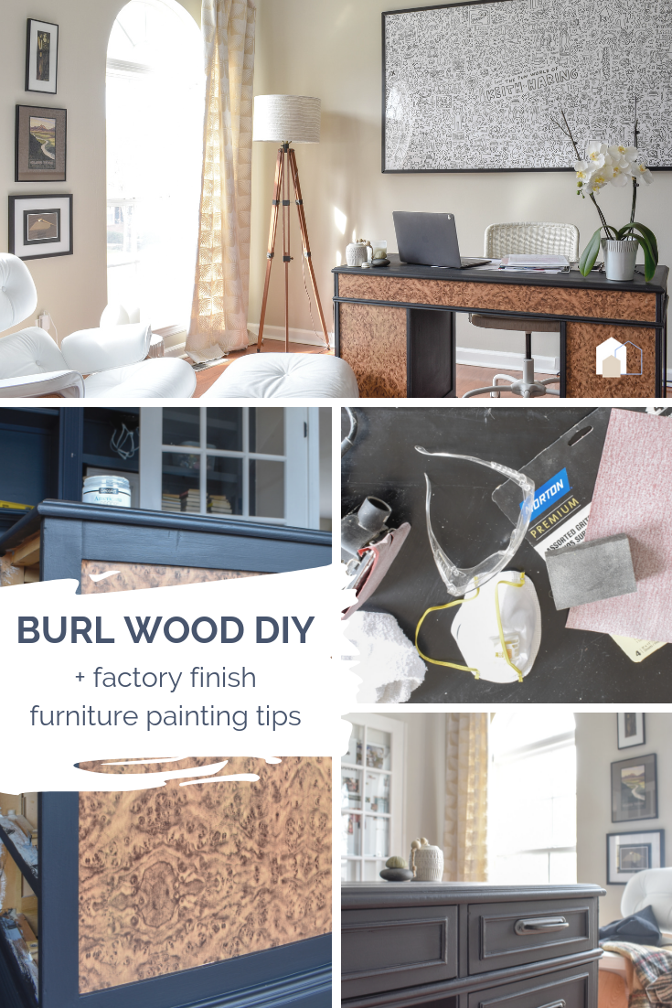 Furniture Hacks: Burl Wood DIY with contact paper - how to get the look of expensive burl wood for under $20 + my tips for achieving a factory finish without chalk paint! #furniturehacks #diyfurniture