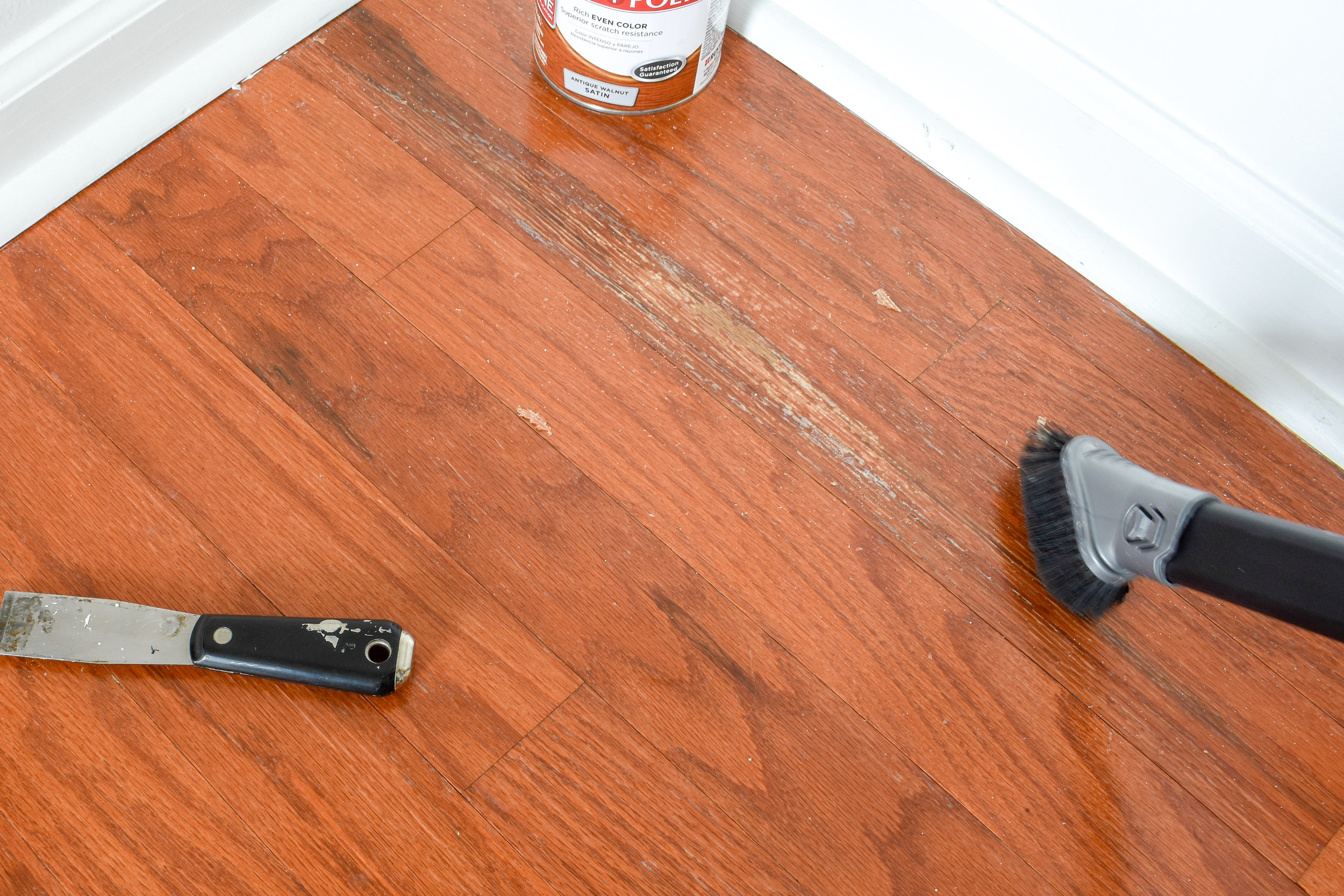 Repairing water damage to prefinished hardwood flooring - how to know if the damage is surface damage or actual wood rot. #hardwoodfloors #flooringmaintenance #flooringrepair