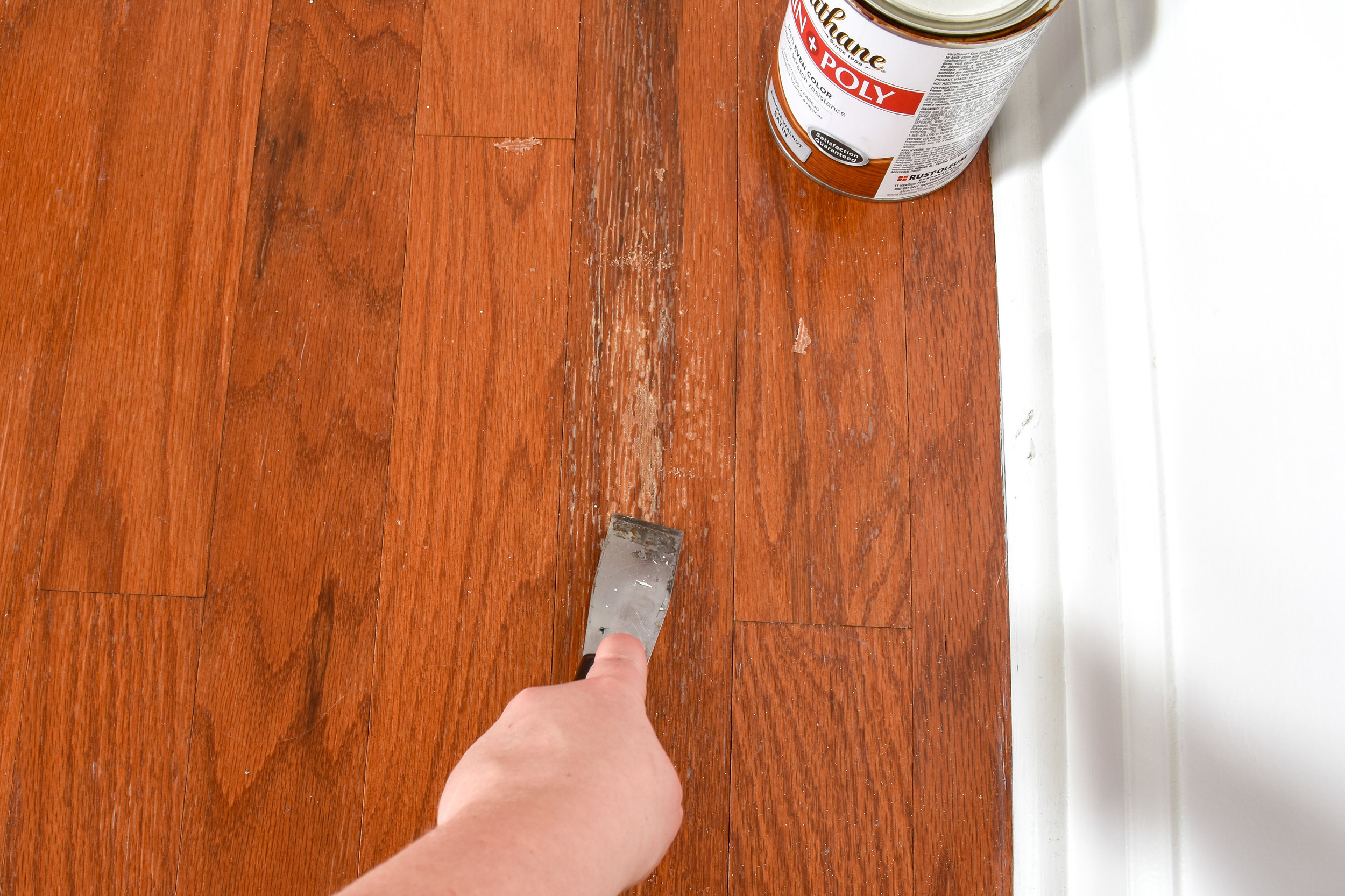Repairing water damage to prefinished hardwood flooring - how to know if the damage is surface damage or actual wood rot. #hardwoodfloors #flooringmaintenance #flooringrepair