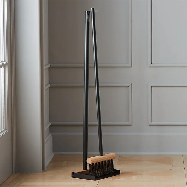 wood and metal broom set