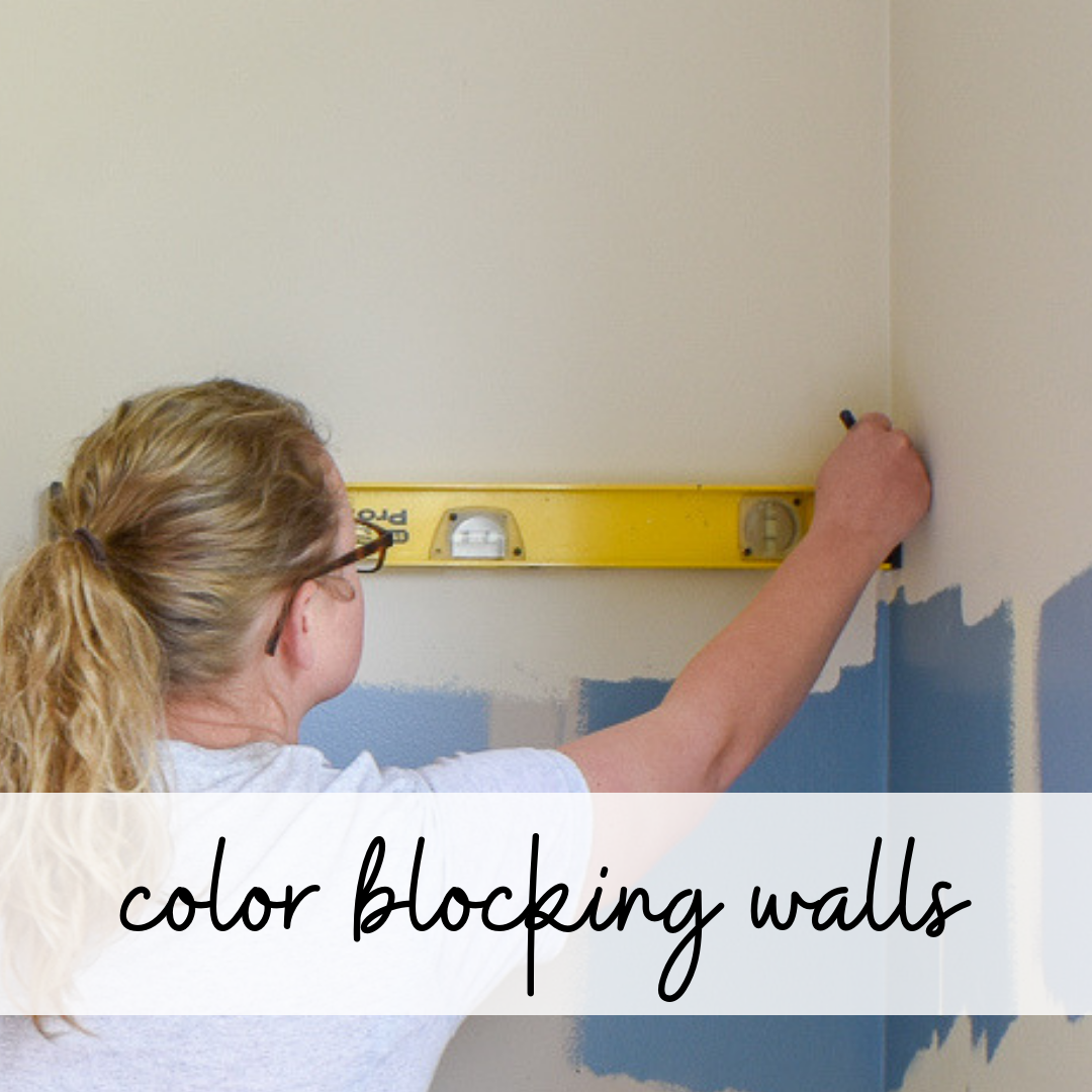 how to color block wall treatment