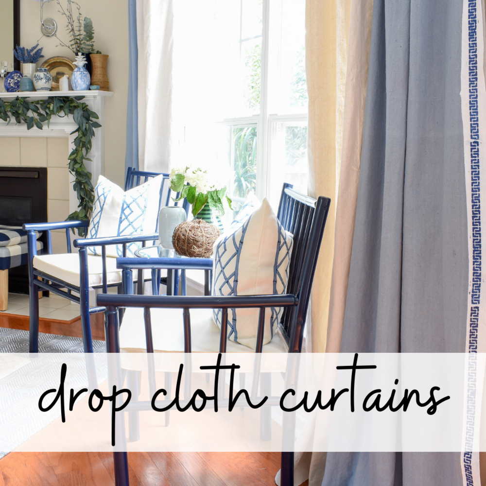 Drop Cloth Curtain DIY - dyed blue