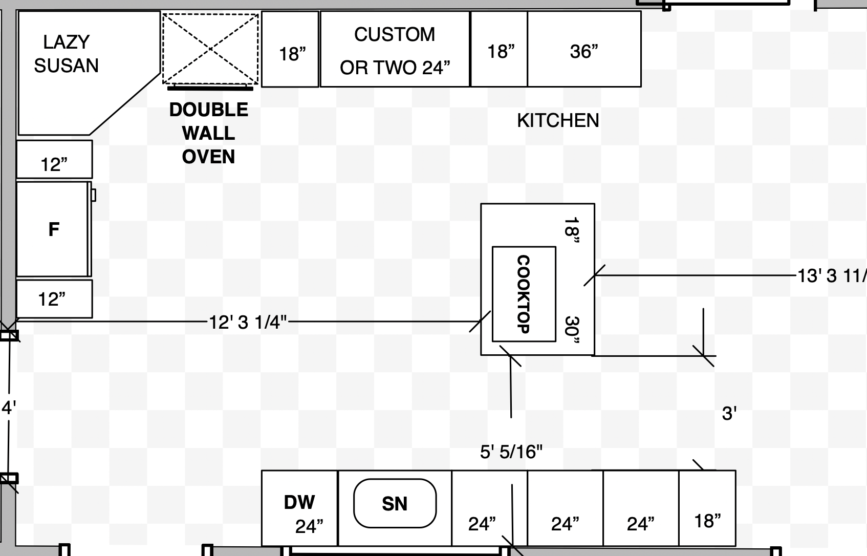 Kitchen Layout - Drafting and Design - T Moore Home - Nashville
