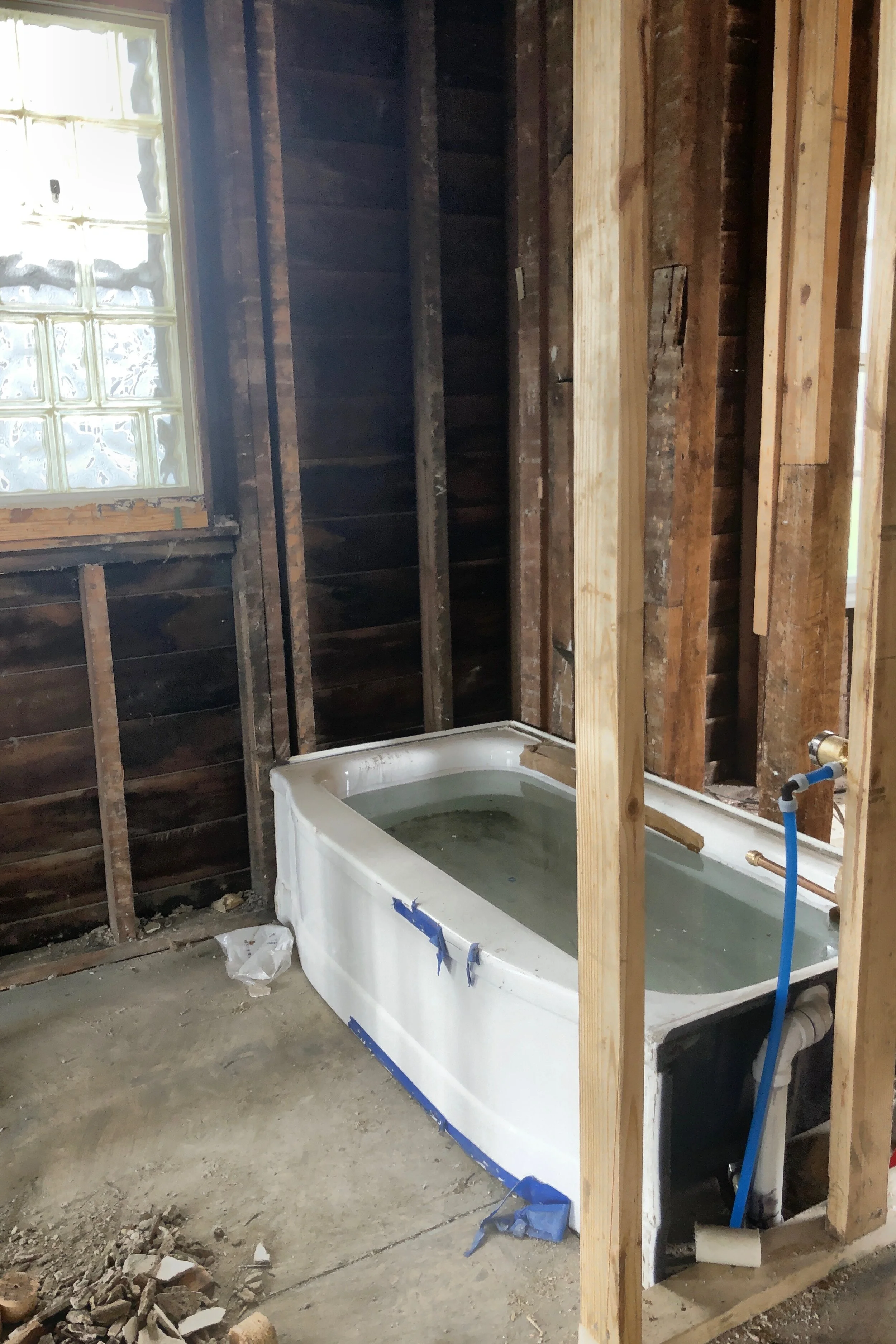 gutting a historic bathroom