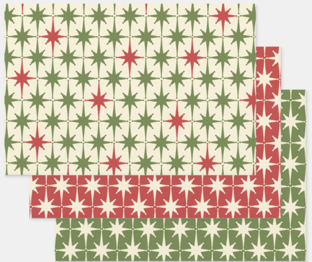 retro style gift wrap