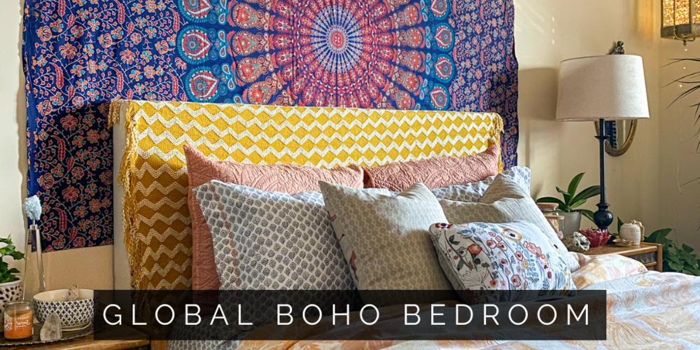 Renter Friendly Global Bohemian Bedroom — T. Moore Home Interior Design  Studio