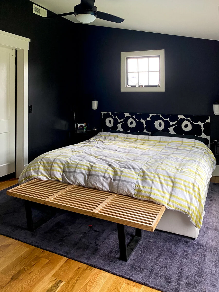 modern black bedroom