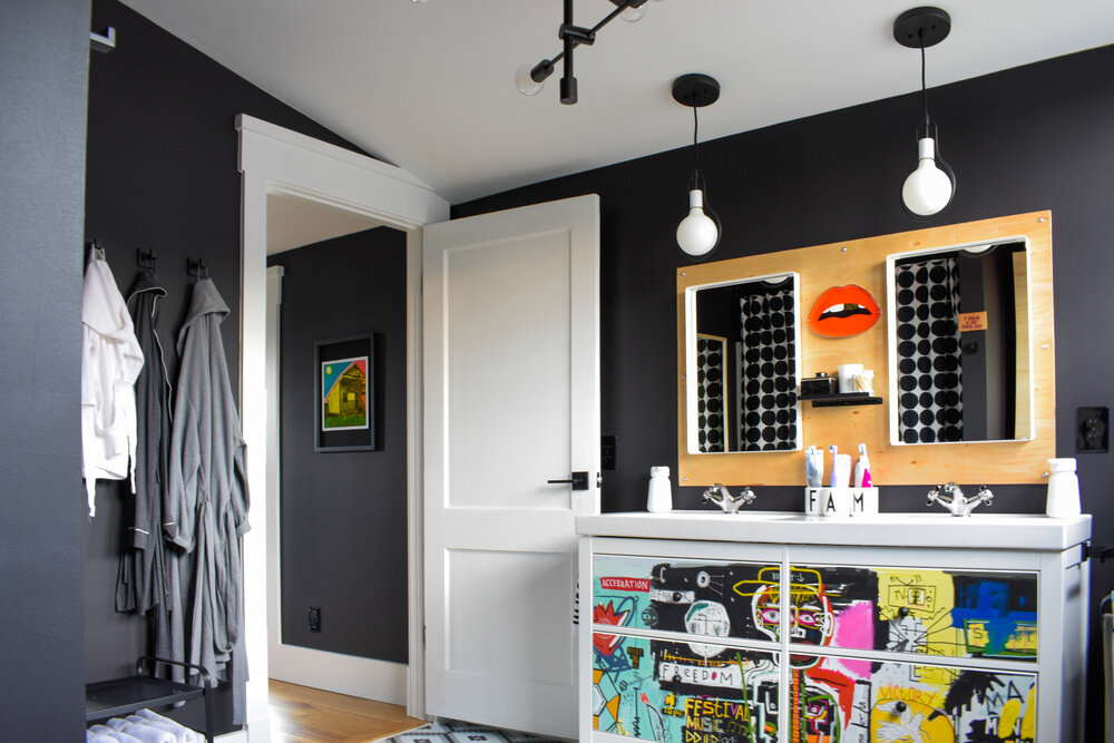 showcasing modern art in a family home