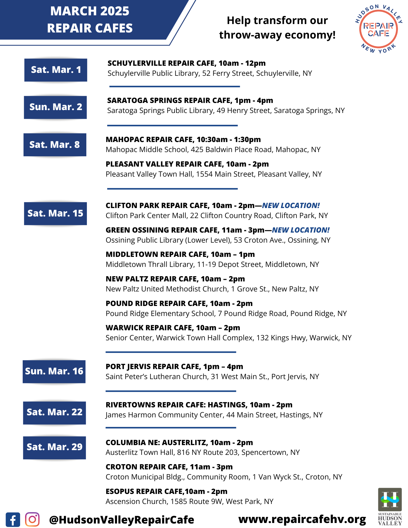 Hudson Valley Calendar of Events — HVNY