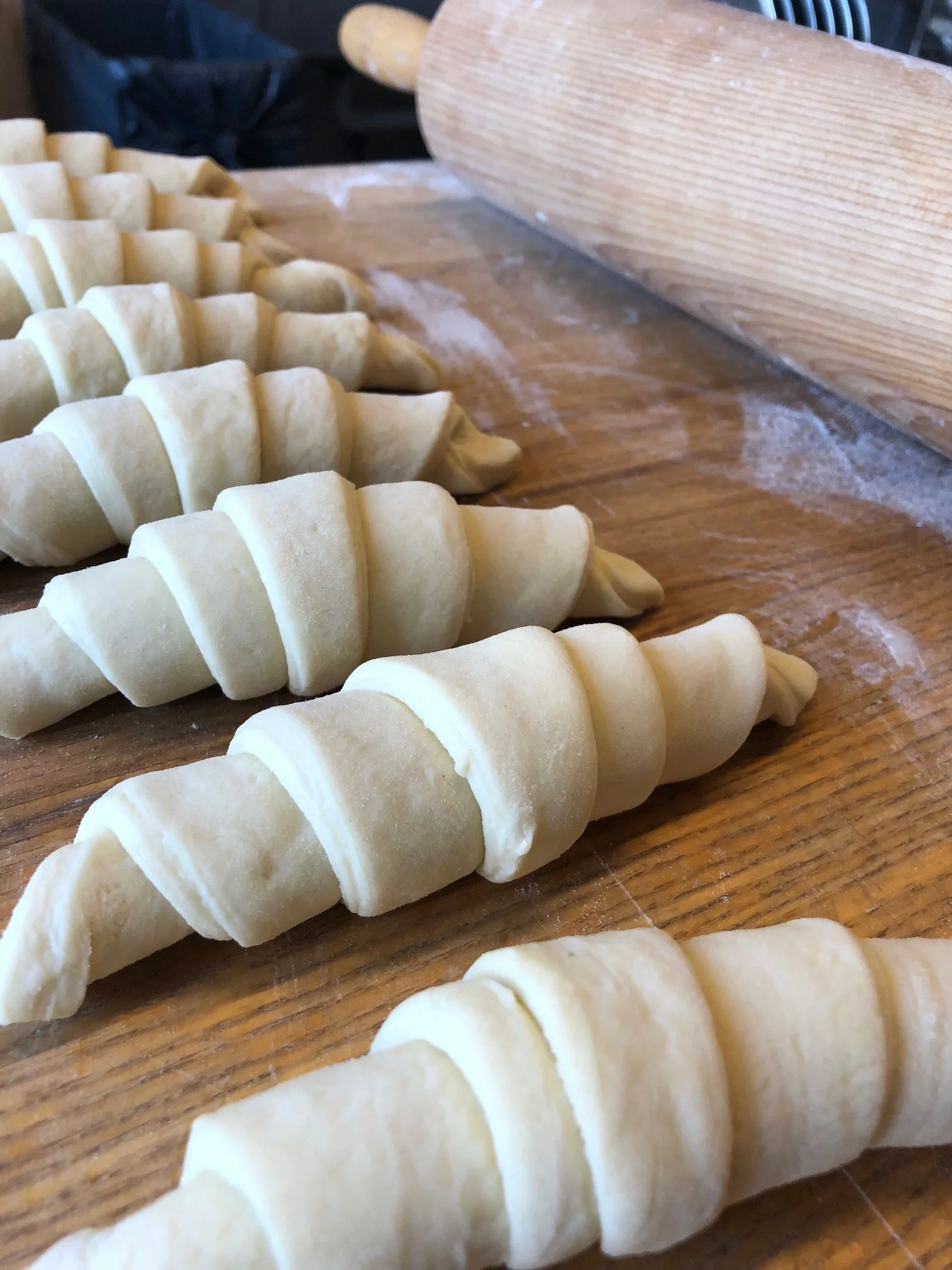 Croissants in the making