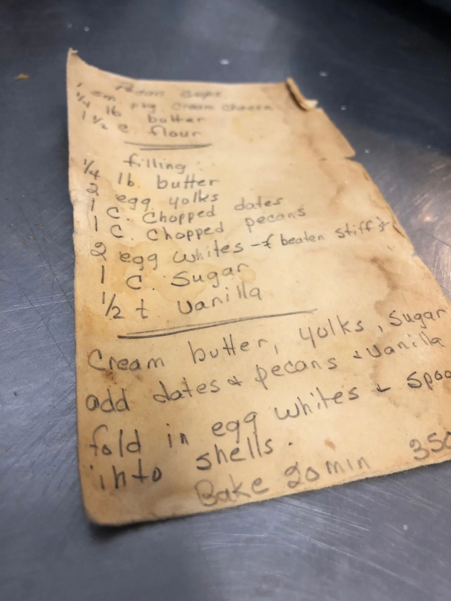 Mombo’s recipe. This is one of the oldest cards in her box. Some still have her maiden name signed on the back.