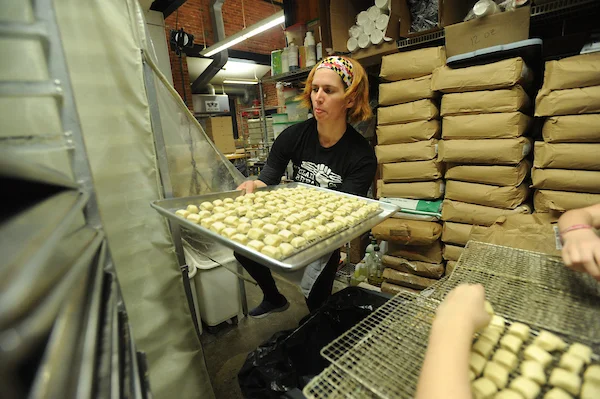 Remember when I couldn’t use both legs and I was still balancing on crutches? This is the routine I described…trying to put the bread on the racks in the bakery.