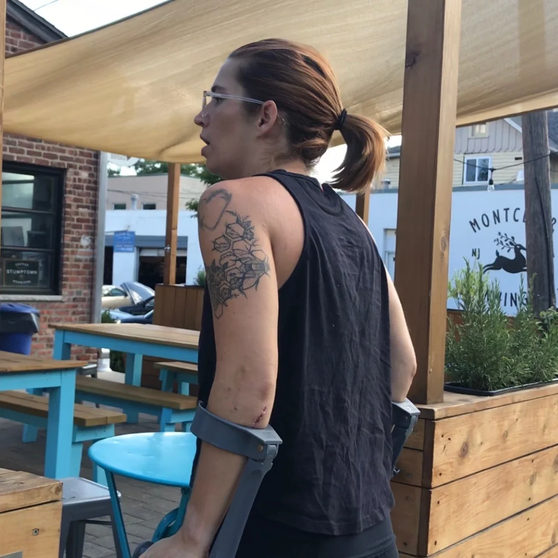 First time ‘walking’ down the stairs and, subsequently first time outside