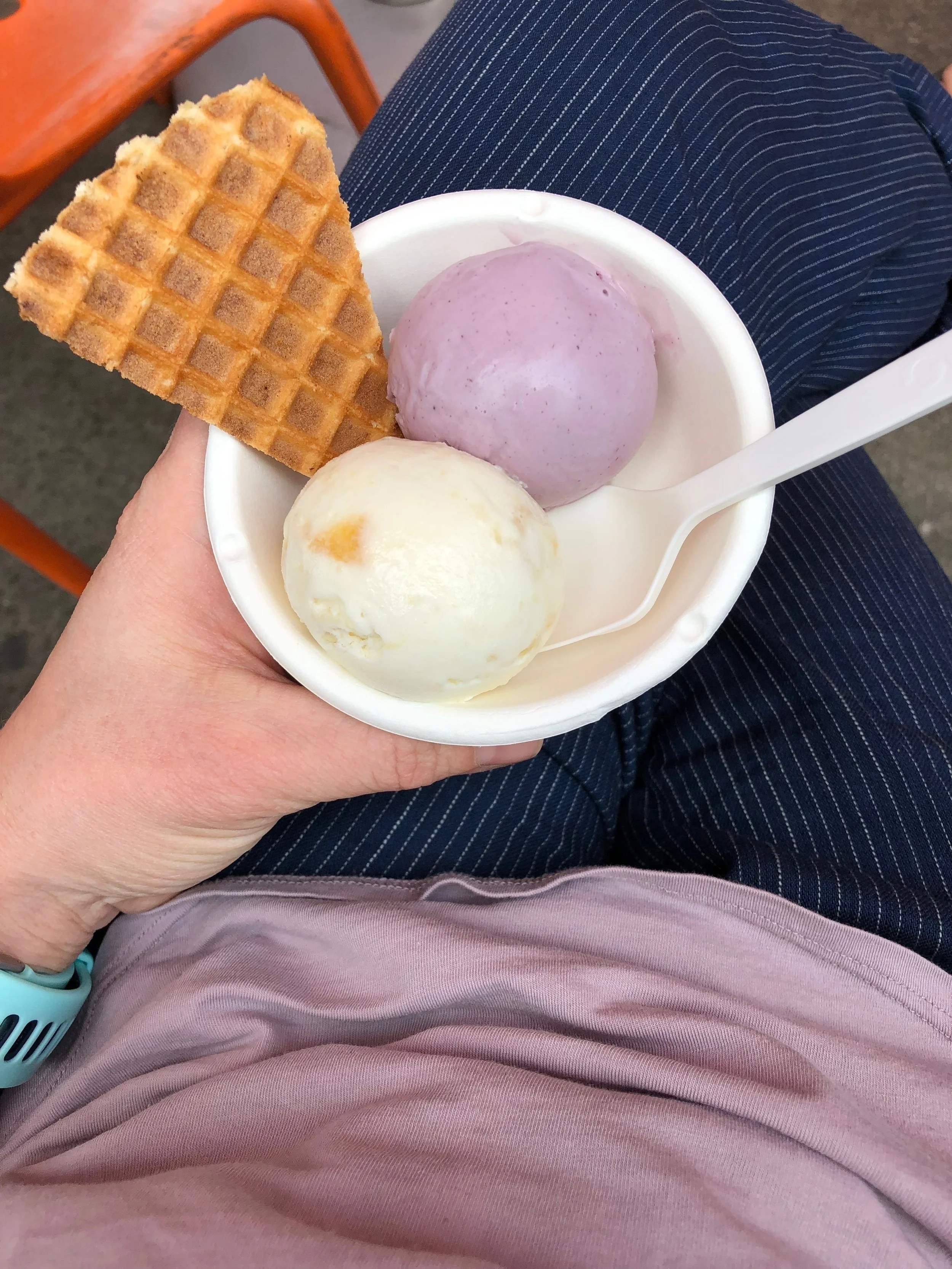 Jeni’s ice cream but more importantly, new pants from Imogene &amp; Willie…best trip souvenir EVER!