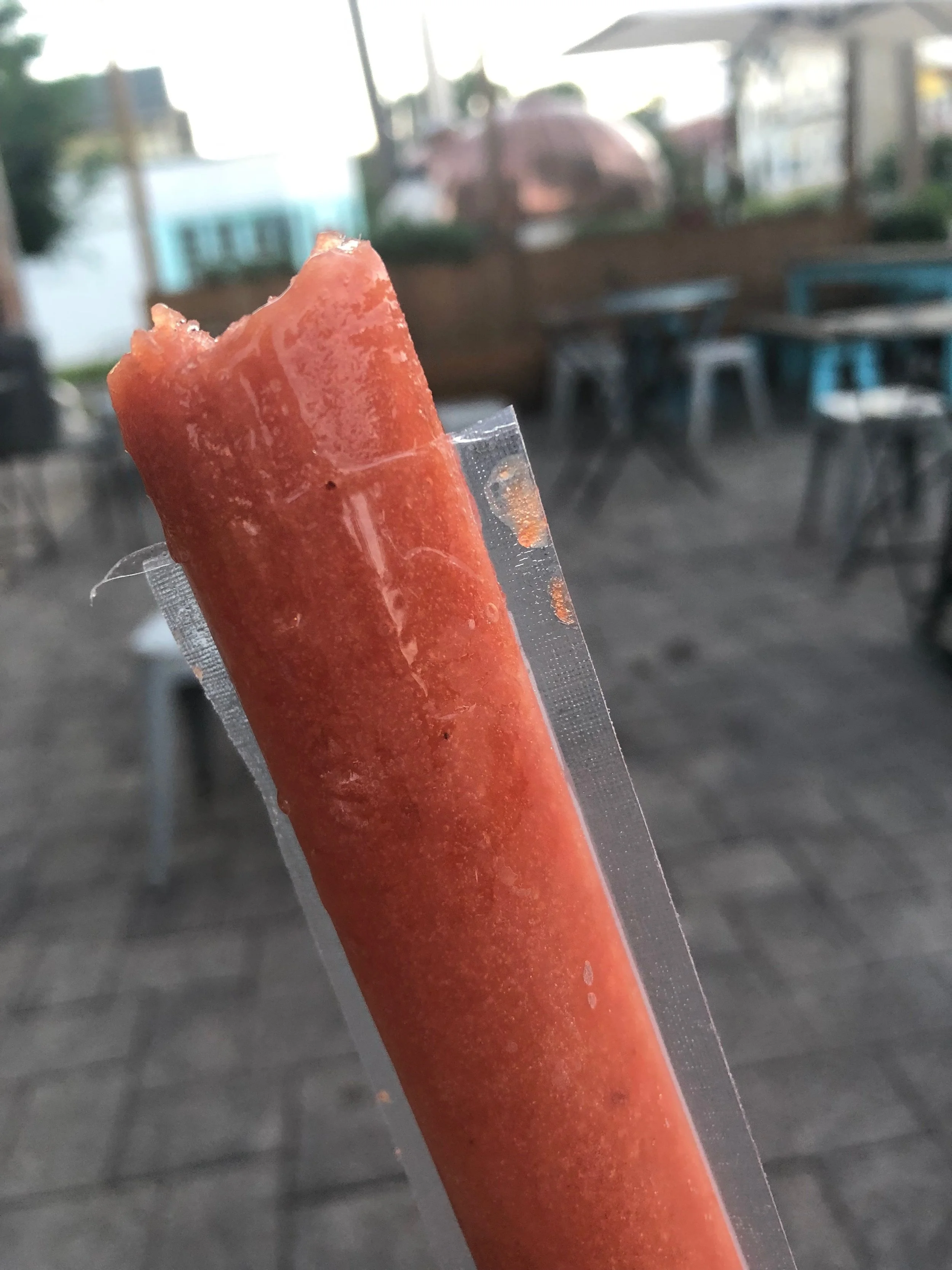 And finally, the week comes to an end. I had some peaches leftover from the weekend. I roasted them with brown sugar using the wood fire. Then I puréed them, added a little bourbon and poured them into popsicle sleeves. Yum!