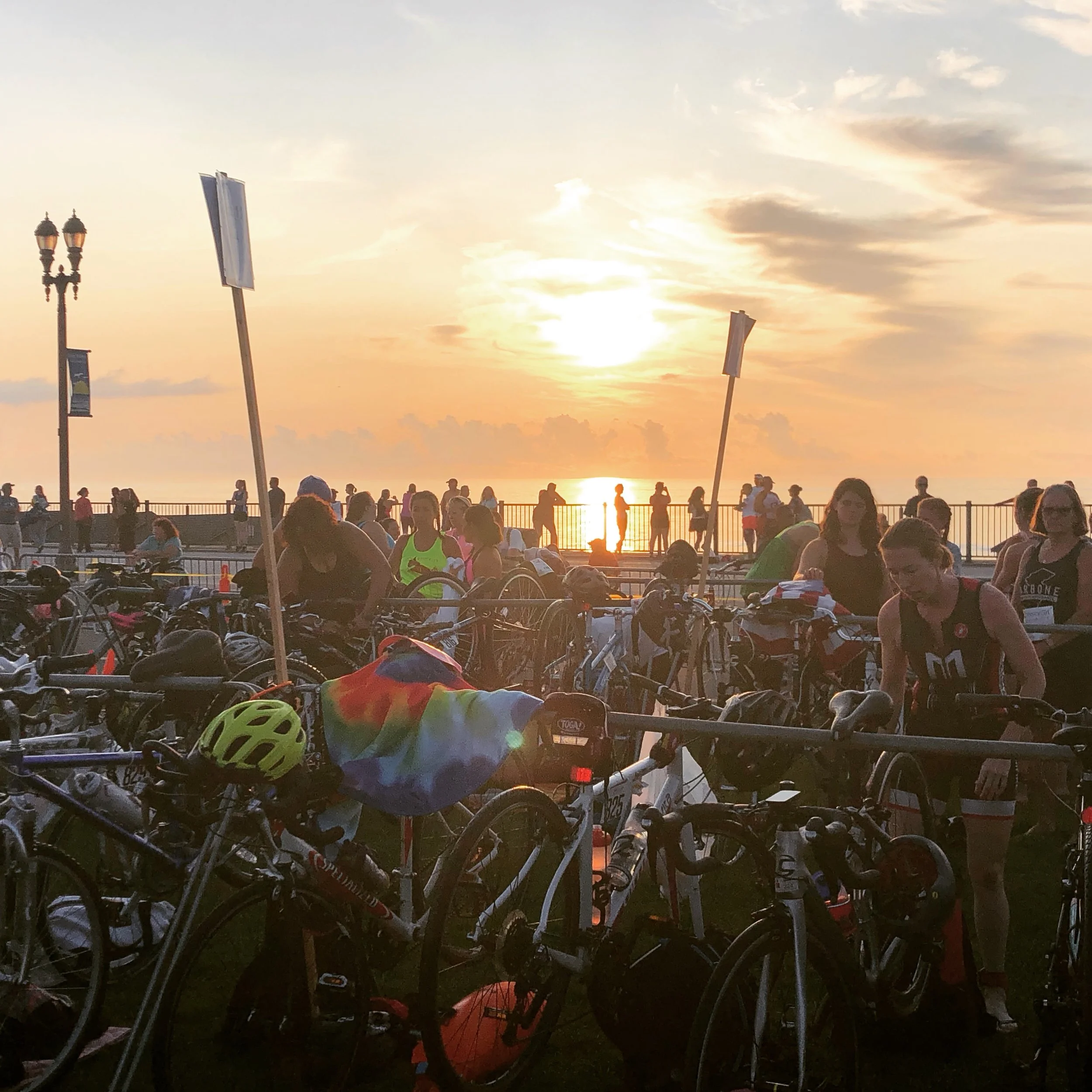 Getting ready for an ocean swim on the Jersey Shore
