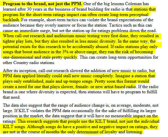 Thoughts Going Forward, Page 16, First Bullet Point