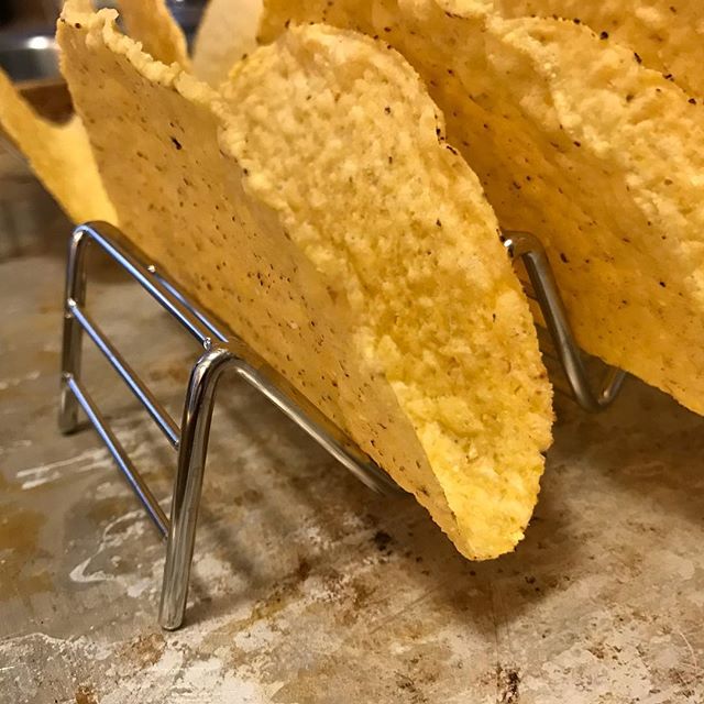 I know I&rsquo;m supposed to hate single use kitchen tools, especially being the environmentalist that I am, but I seriously love these. Upping my taco game over here with these little stand things. #tacos #crunchyforthewin