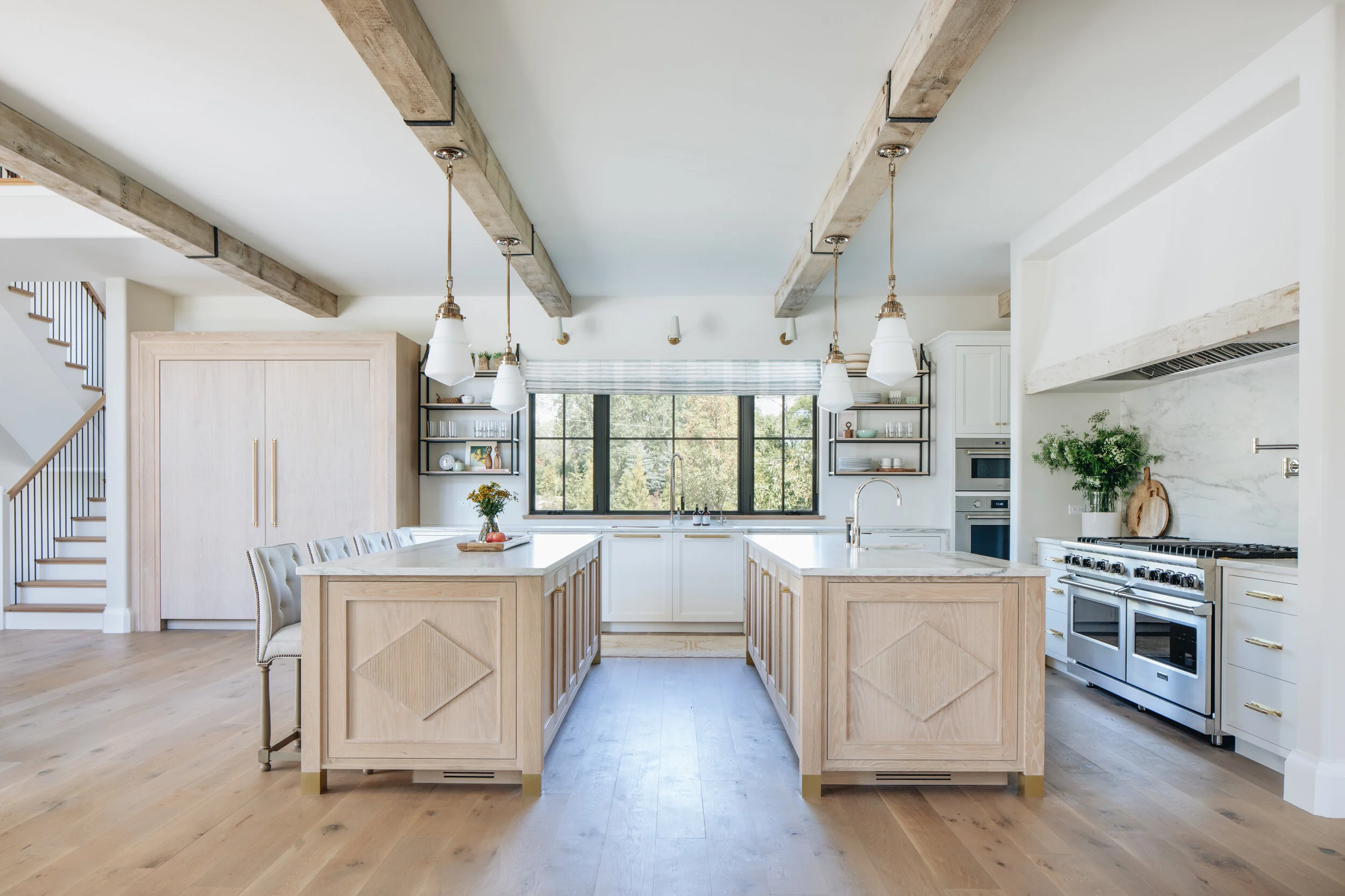 Modern Country Estate Kitchen Double Island - HomieLovin