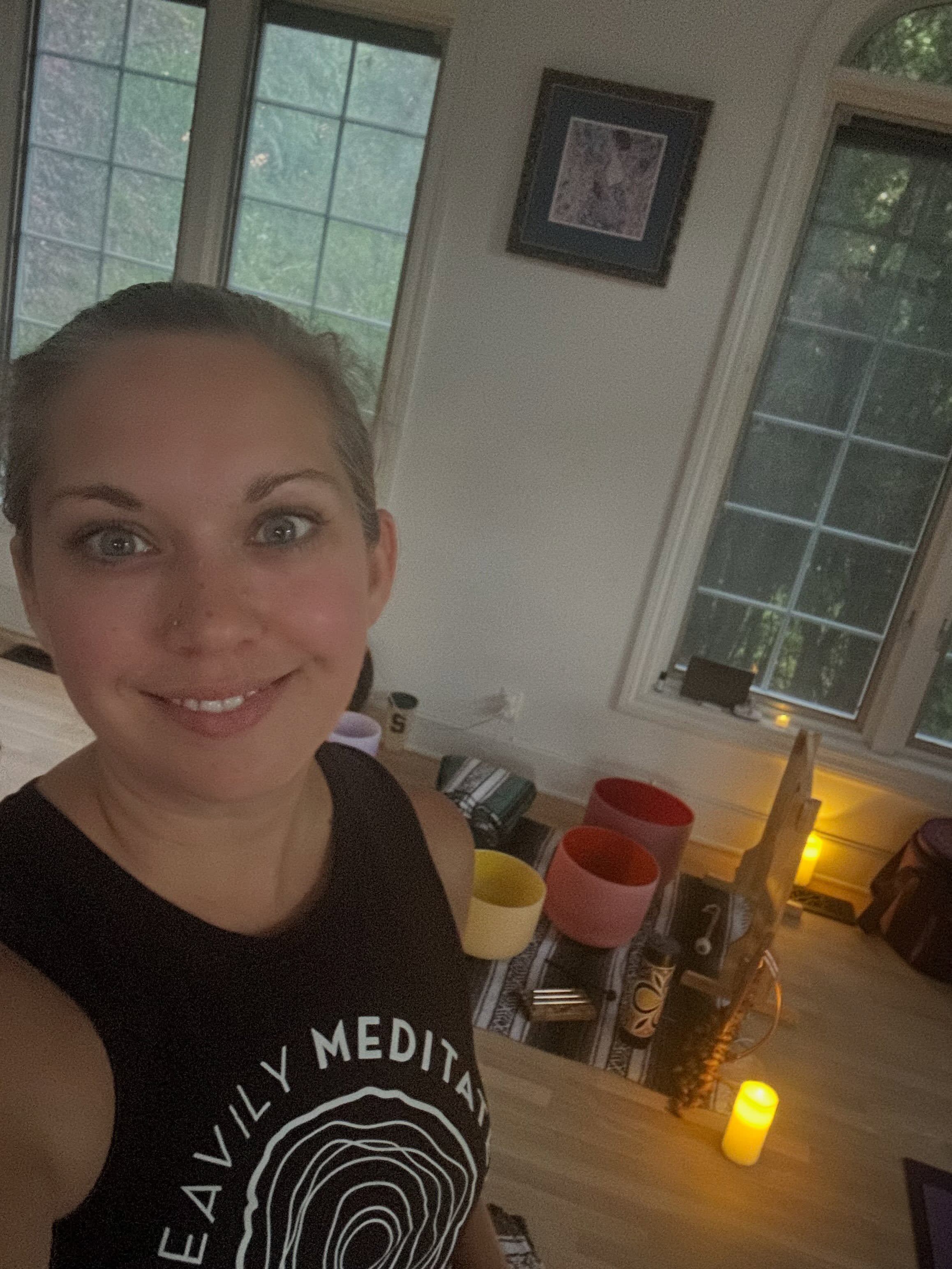 🌙 A FEW SPOTS LEFT🌙

Friday, September 11 at 7p: Sound Bath + Guided Relaxation with Catherine. 🪷

Let your body rest. Let your mind soften. 🙂

Join us for a class blending sound and yoga nidra &mdash; the ancient practice of conscious &ldquo;sle