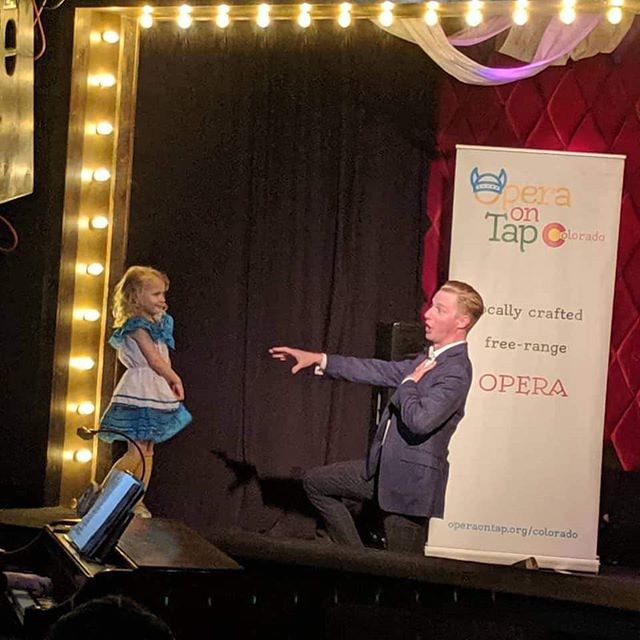 Twas hilarious to see this little cutie pop up on stage as I was singing Vous qui faites with #operaontap here in Denver. #showmustgoon