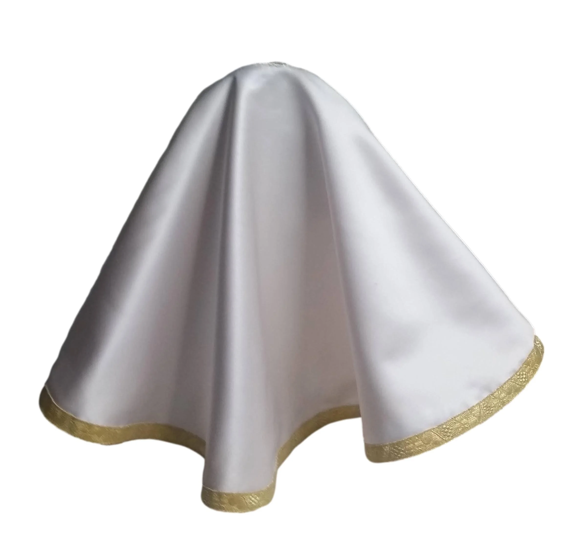 V-104 Monstrance Veil Matte Satin Metallic Gold Trim Cross Pattern Lining