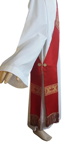 Deacon or Priest Silk Stole w Banding Accent & 6