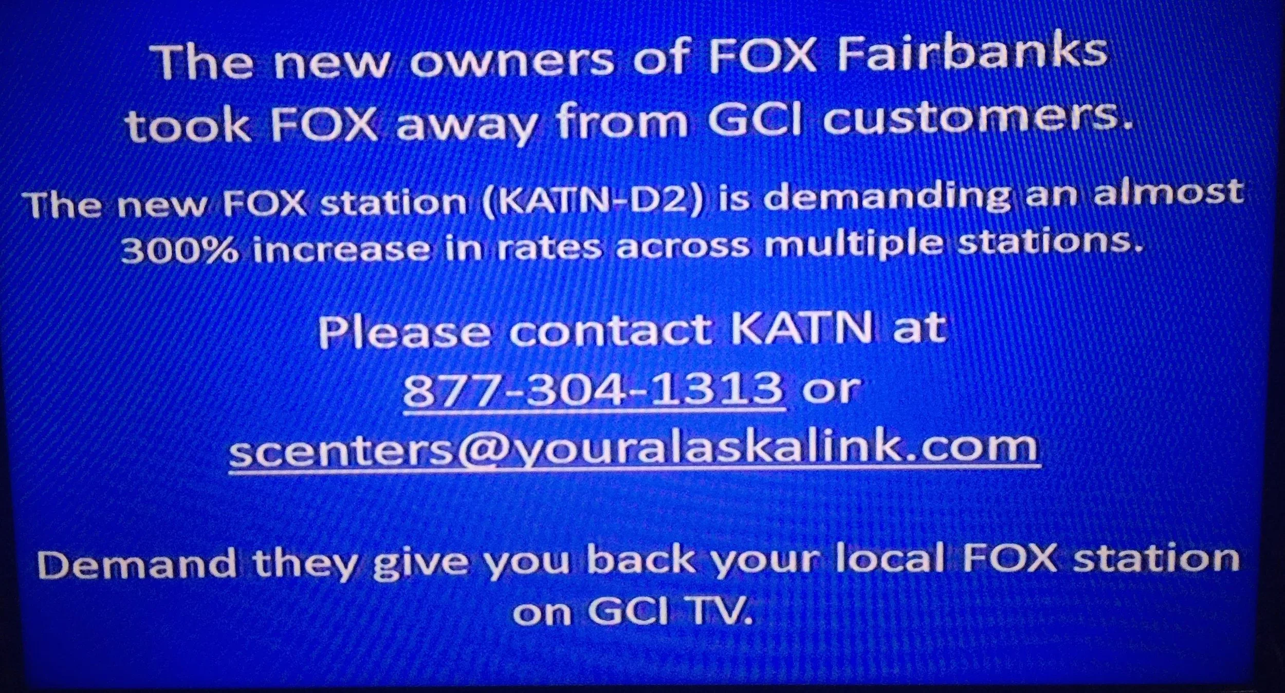 GCI may drop ABC, CW, Fox in retransmission fight